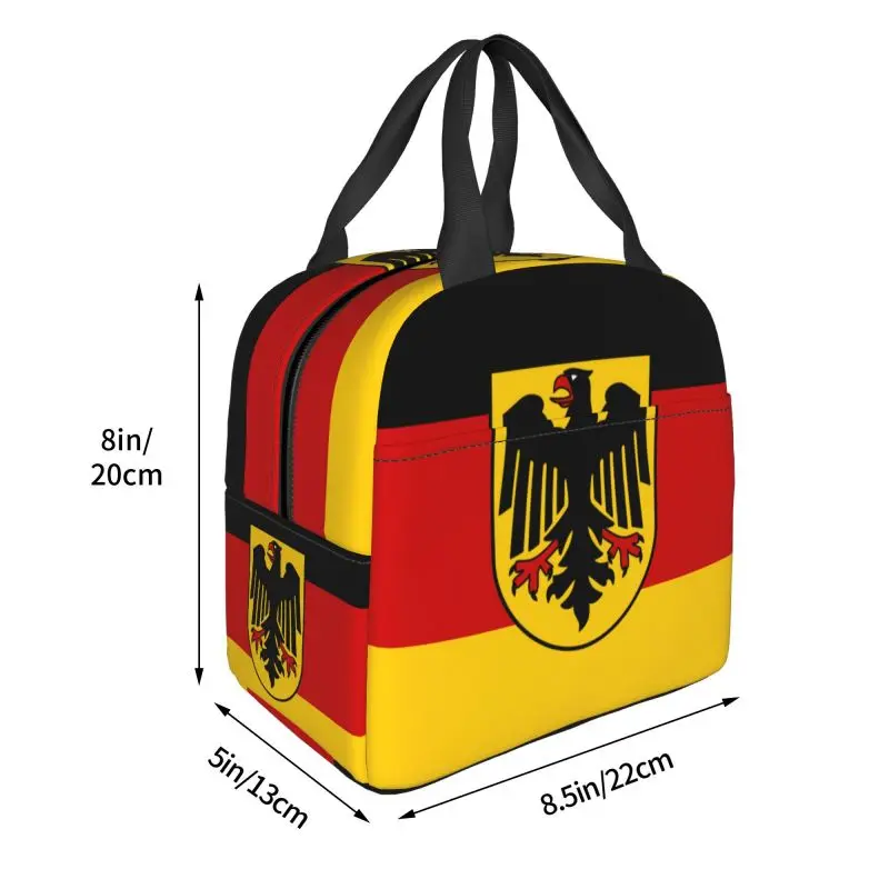Germany Flag Lunch Bag Men Women German Patriotic Thermal Cooler Insulated Lunch Box for Children School