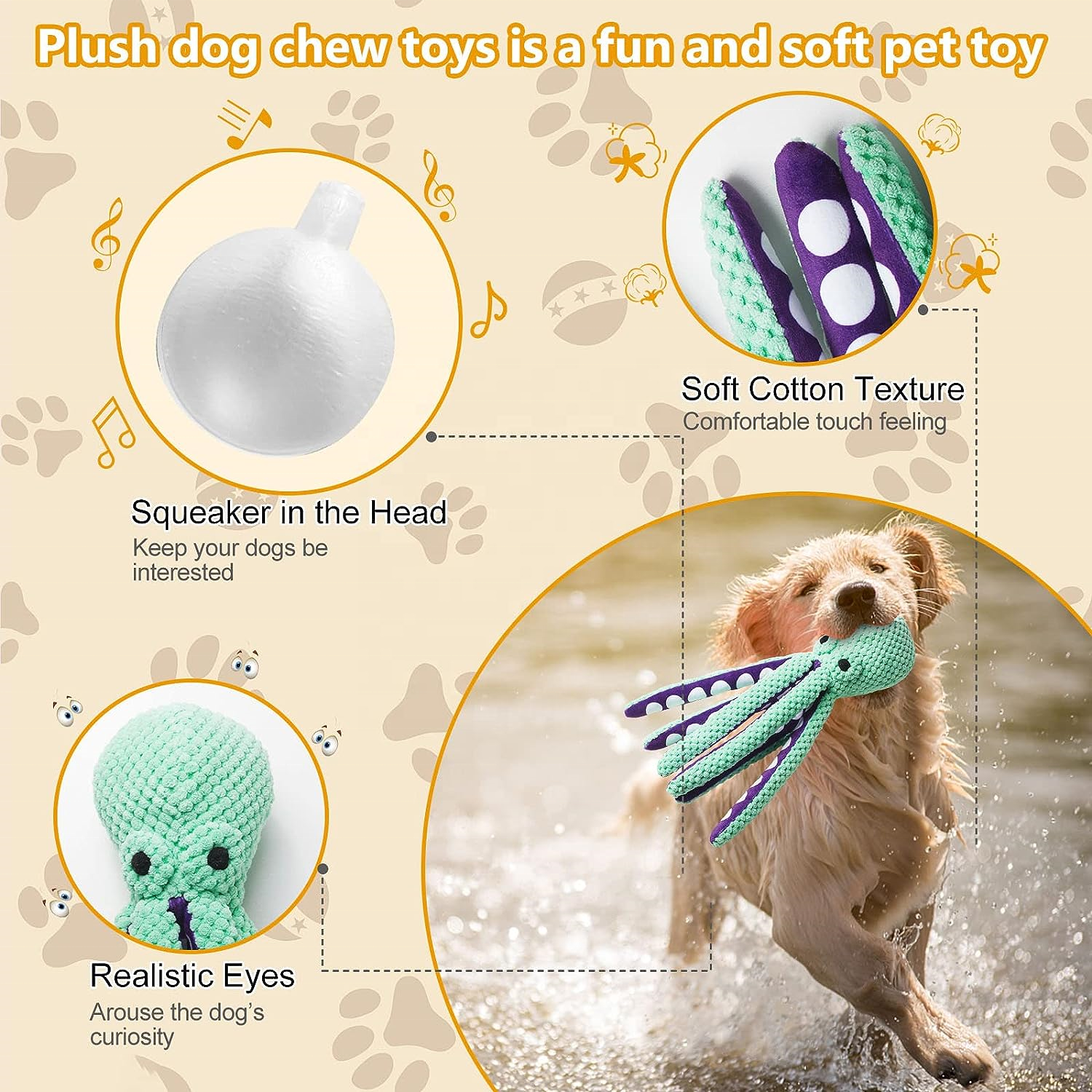 OF Wholesale Pet Toys Soft Stuffed Plush Pet Chew Toys Squeaky Dog Toys