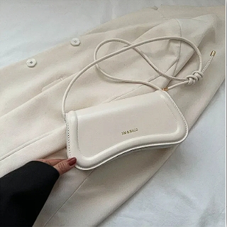 Ladies Shoulder Crossbody Bags PU Leather Women Underarm Bags Solid Color Small Handbags