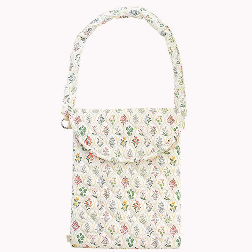 For IPad Quilted Case Laptop Carrying Case Shockproof Padded Laptop Case 11/13/15inch Tablet Sleeve Case Floral for Women Girls