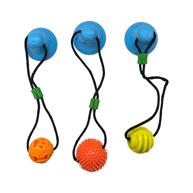hot sale cleaning rubber chew toy ball with rope and bell tug ringing pet toys dog