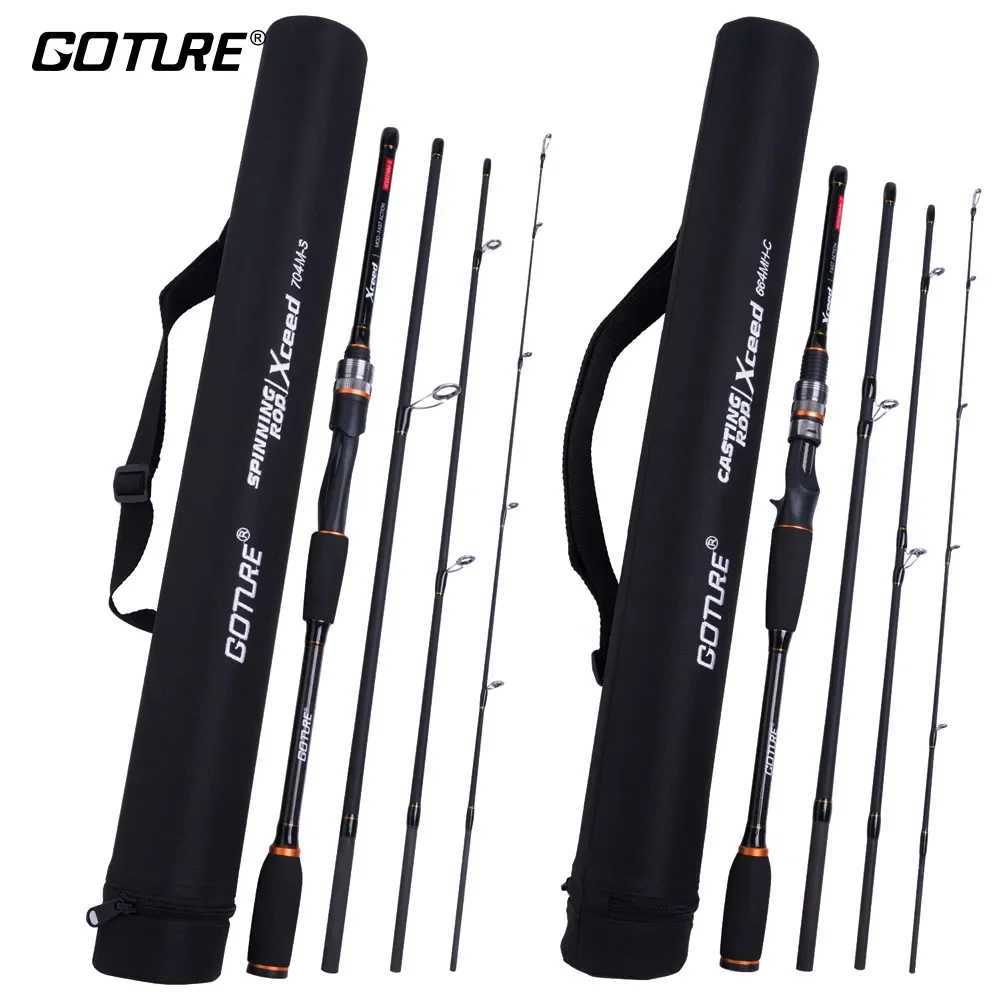 Got Xceed 1.98-3.6m Fuji guide ring Caen rotary casting fishing rod M/MH power bait rod 4-piece travel rod with tube bag W241108