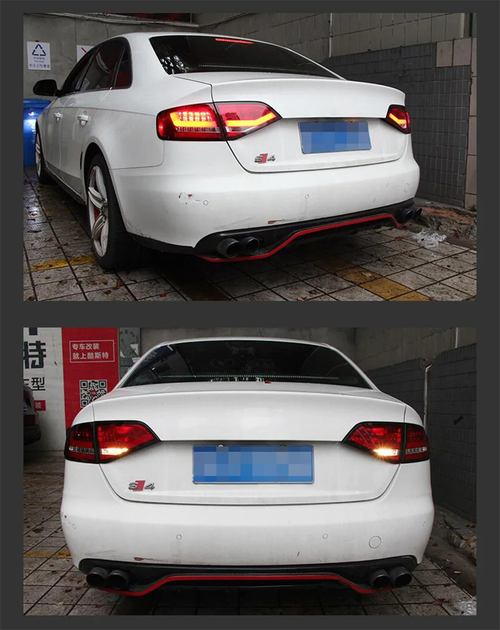 Car Tail Lights for Audi A4 B8 2009-2012 A4L Refit Signal Taillight Rear Lamp Streaming LED Tail Light Assembly
