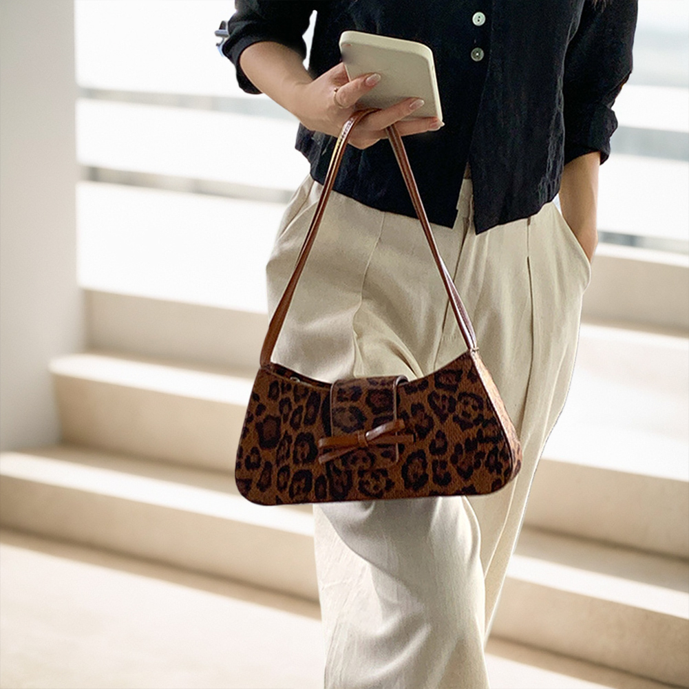 PU Leather Magnetic Closure Square Bag Shoulder Bag for Women Bowknot Underarm Bag Satchel Purse Work Travel Bag