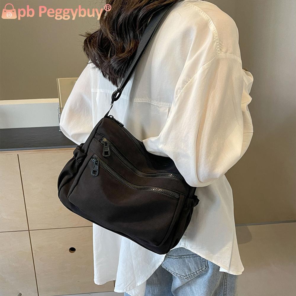 Shoulder Bag for Women Multiple Pockets Satchel Purse Nylon Adjustable Strap Messenger Bag Travel Commuting Bag