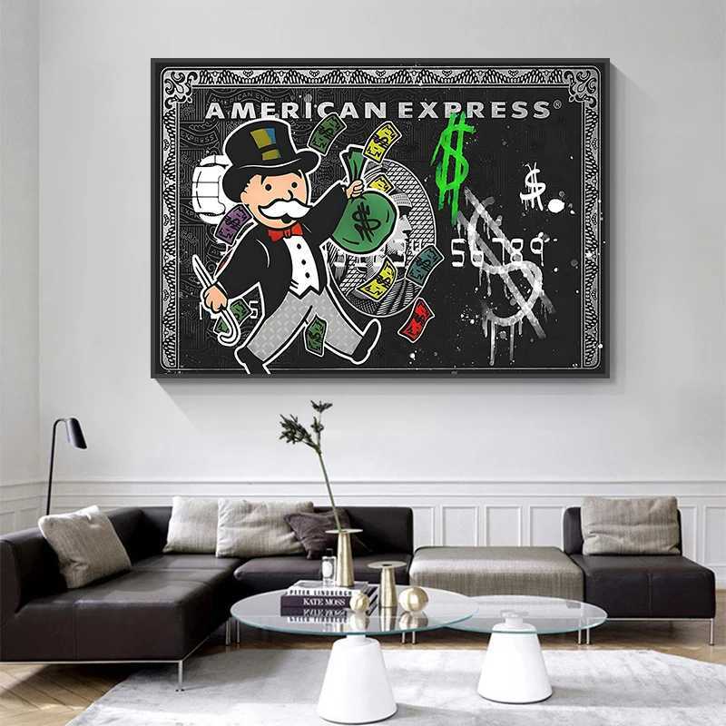 Alec Monopoly Express Canvas Posters and Prints Retro Graffiti Wall Art Images Cuadros Home Decor Frameless X241107