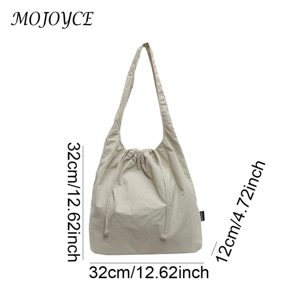 Shoulder Bag for Women with Multi Pockets Bucket Bag Nylon Drawstring Tote Bag Travel Commuter Bag