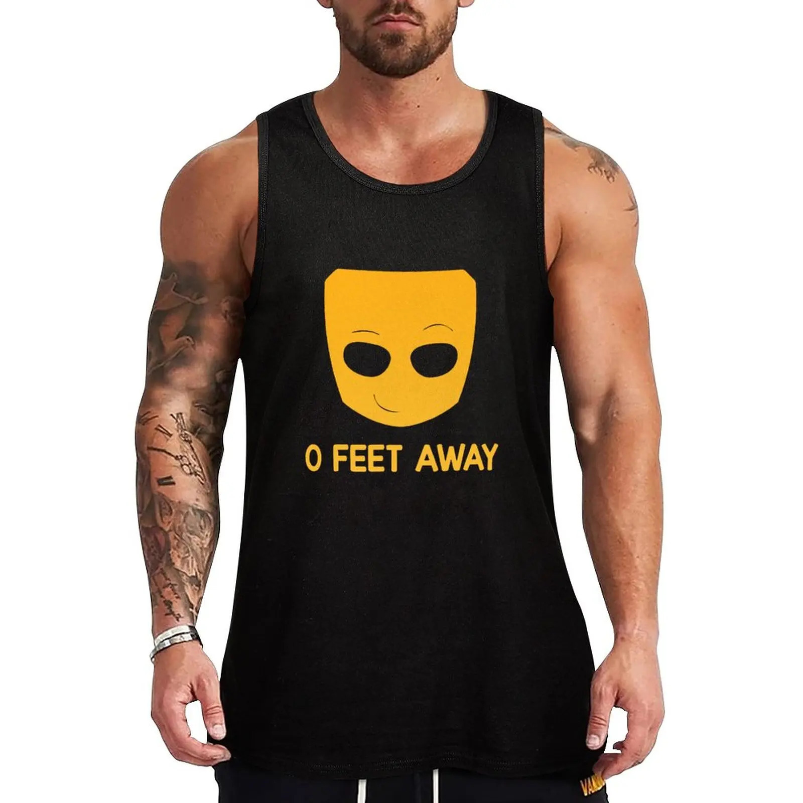 Grindr O feet away Tank Top anime tshirts vests for men gym clothing 240408