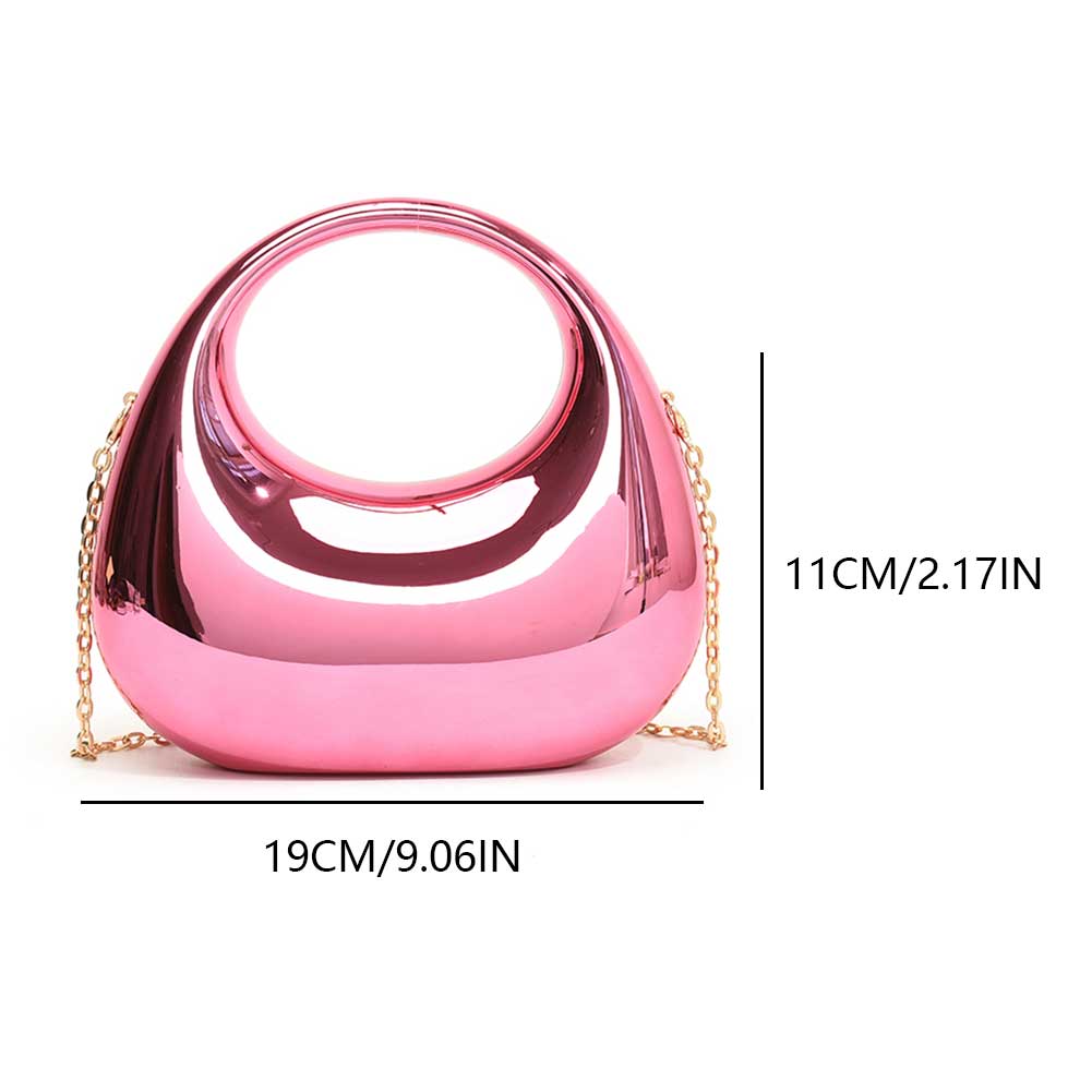 Acrylic Tote Hobo Bag Y2k Crossbody Bag with Detachable Chain Strap Shoulder Bag Moon Shape for Women Wedding Cocktail Party