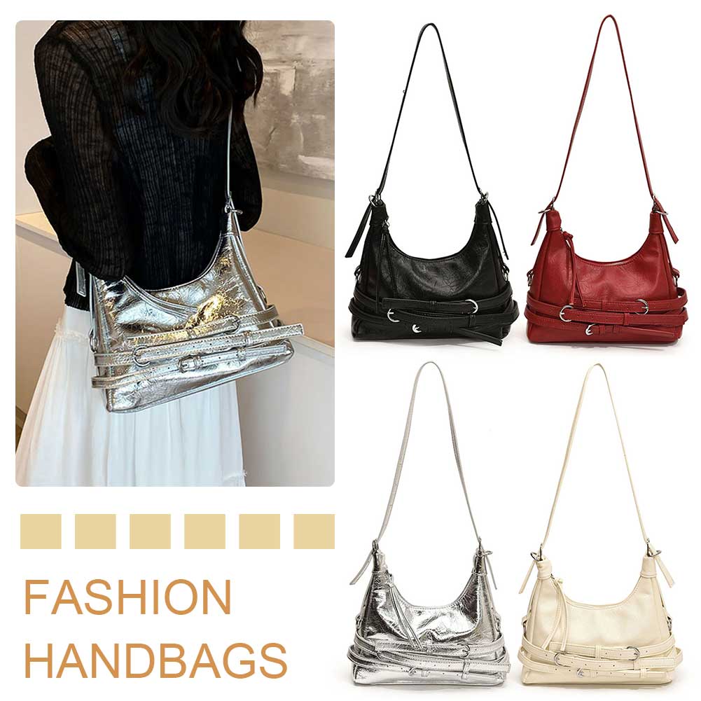 Women Fashion Shoulder Bag Solid Color Versatile Armpit Bag Adjustable Strap Minimalist Crossbody Bag Daily Bag for Ladies
