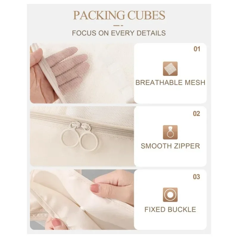 10Pcs Suitcase Storage Bag Foldable Shoes Clothes Underwear Sort Makeup Bag Travel Essentials Organizer Pouch