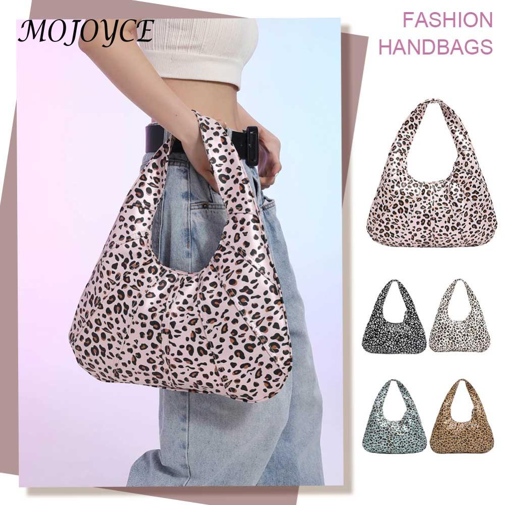 Leopard Print Crescent Shoulder Bag PU Leather Hobo Bag Ladies Underarm Bag for Women Work Shopping Travel