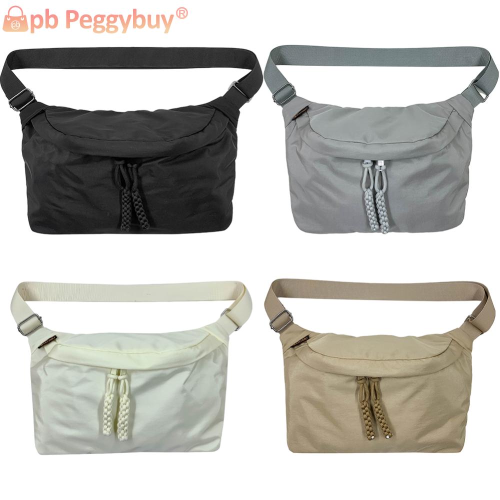 Shoulder Bag Men Women Nylon Crossbody Chest Bag Zipper Large Capacity Waterproof Lightweight Fashion Hip Hop Waist Bag
