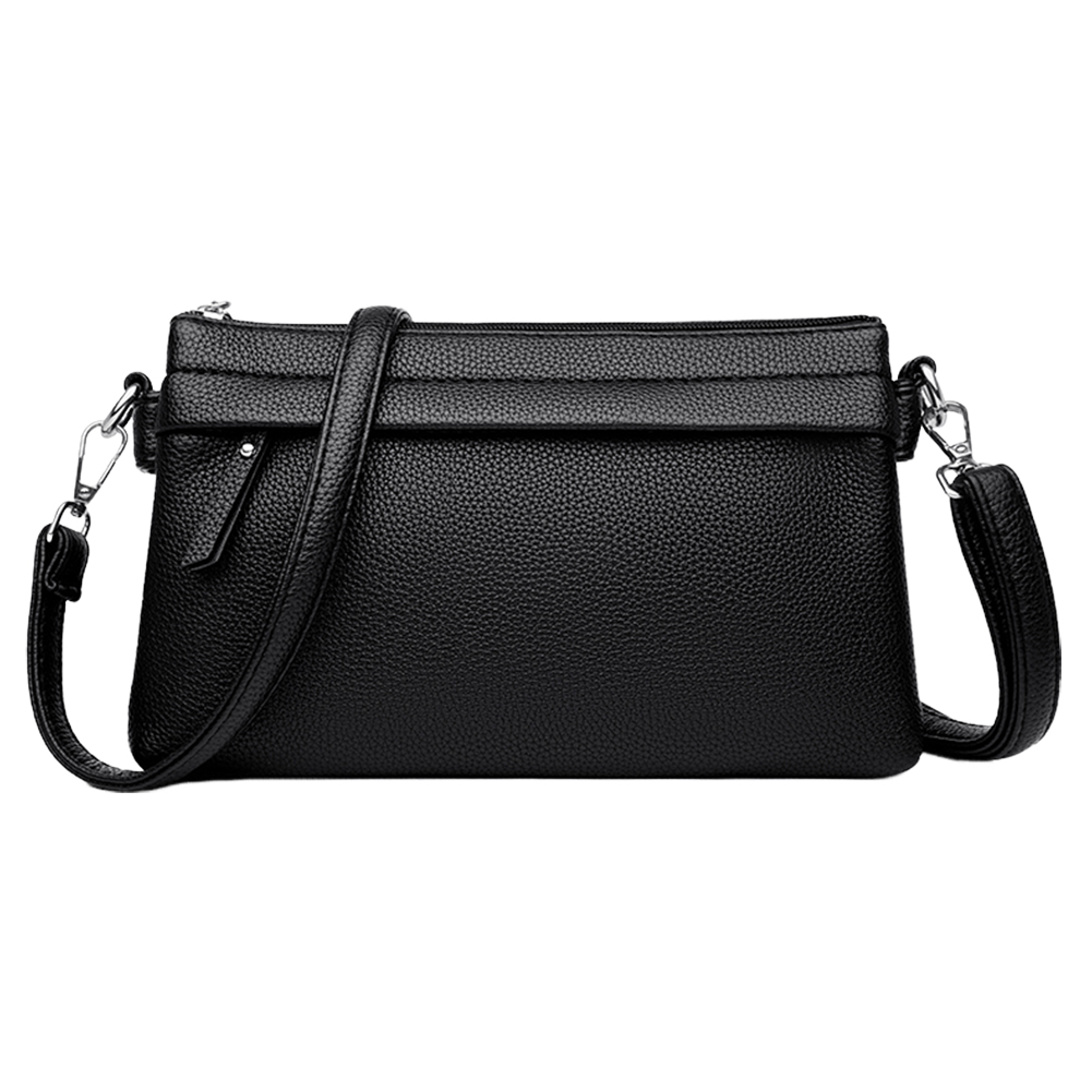 Shoulder Bag for Women Multi Compartment Satchel Purse PU Leather Zipper Wristlet Clutch Solid for Work Travel