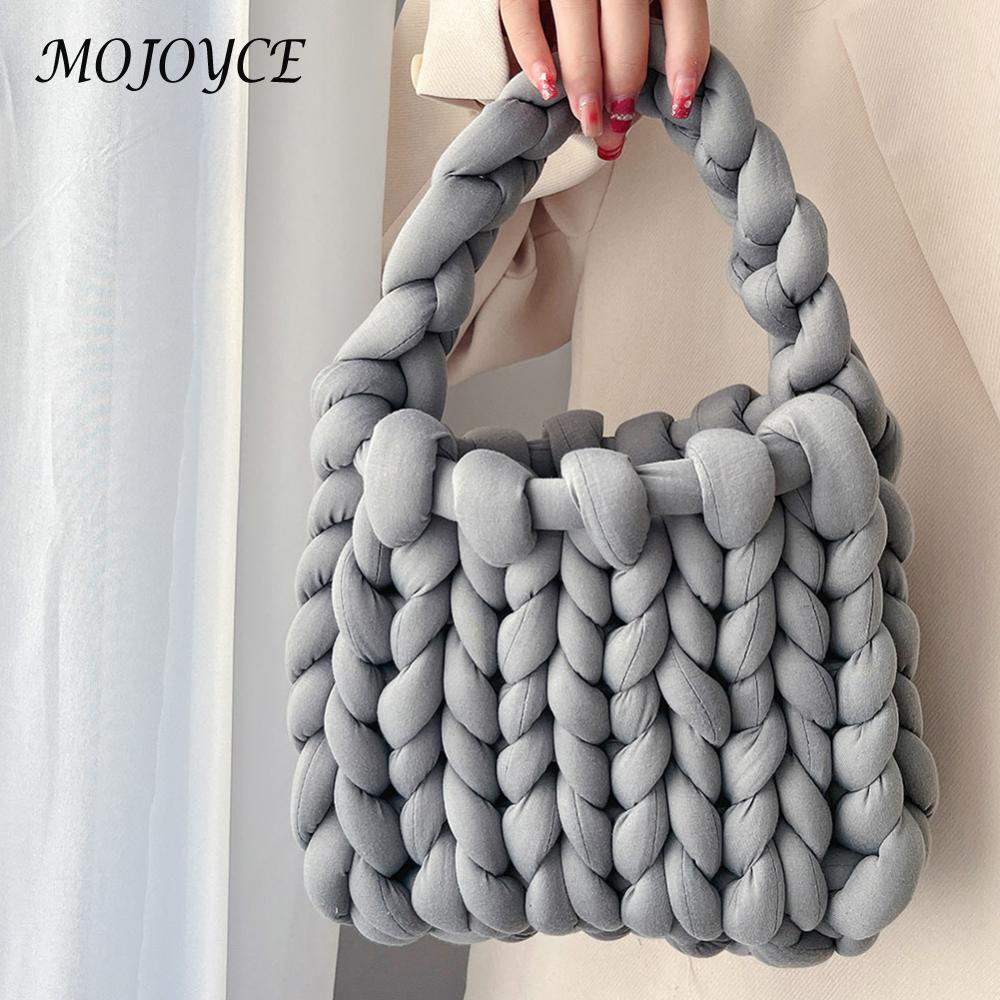 Shoulder Bag Hand-woven Female Casual Tote Icelandic Wool Fashion Soft Lightweight Breathable Holiday Gifts for Travel Party
