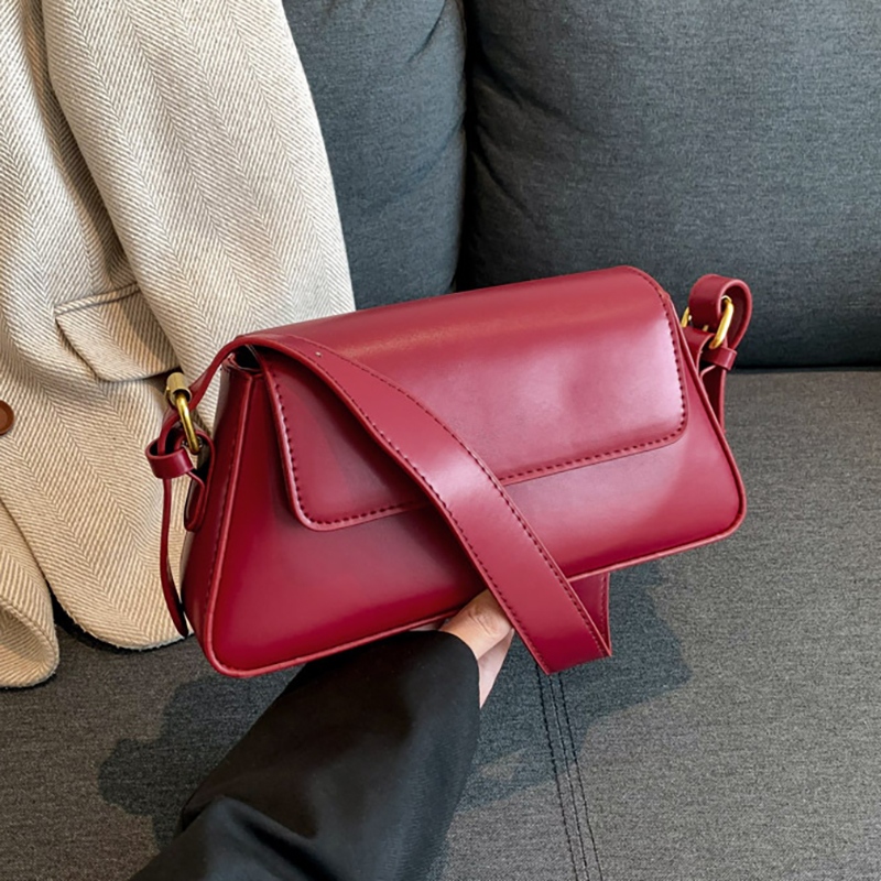 2024 New Solid Color Shoulder Bag For Women Fashionable Niche Pu Leather Female Handbags Simple Versatile Small Square Bags