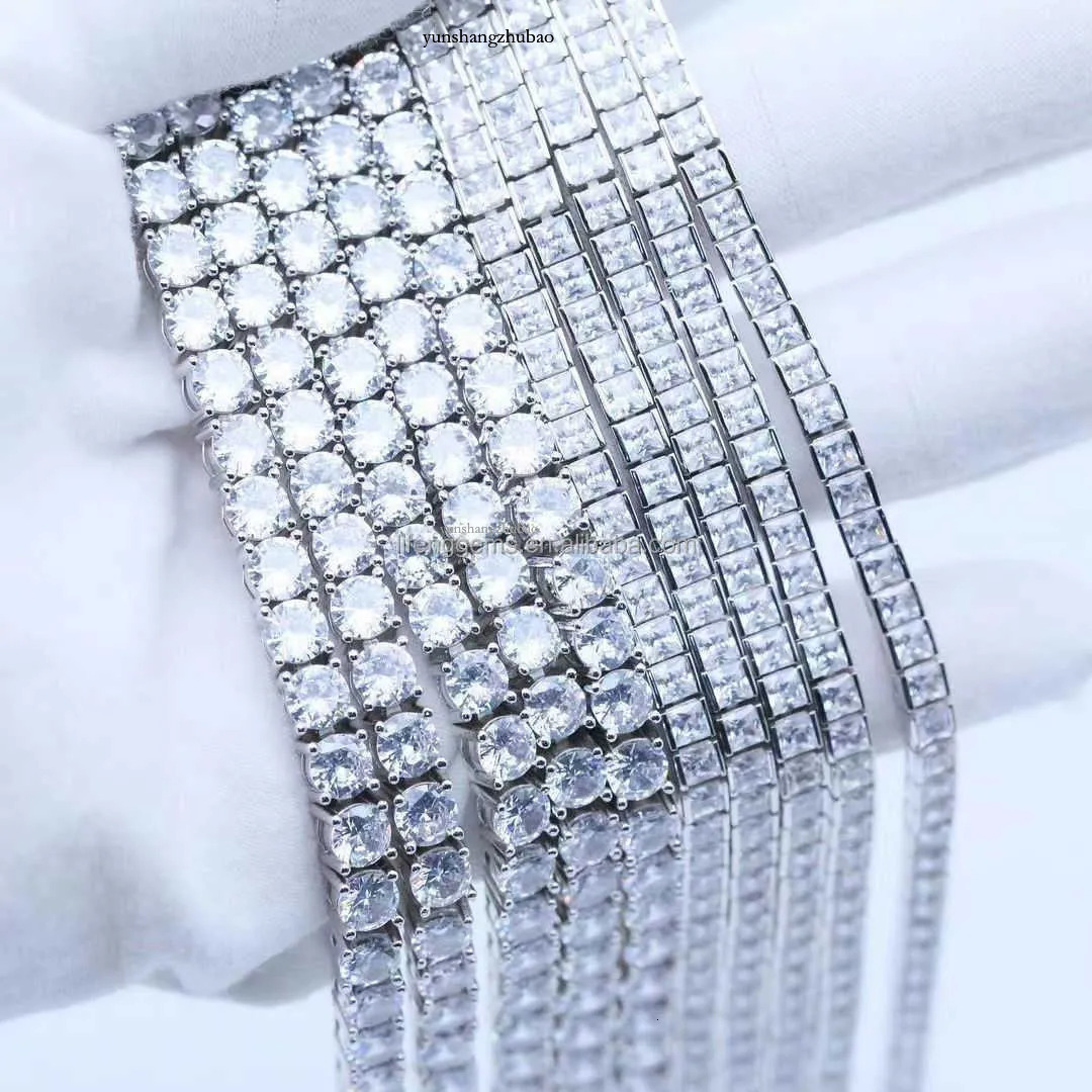 Lifeng Eent Cut Necklace Hand-set Craftsmanship10mm Rock Candy Tennis Men and women Chain d Vvs Moissanite Dia Chian