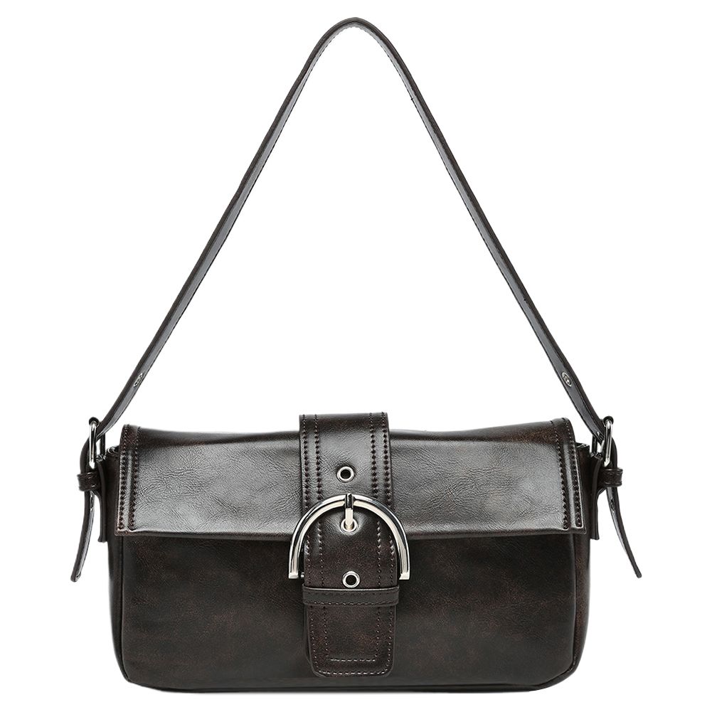 Clutch Purse for Women Adjustable Strap Hobo Bag Leather with Buckle Vintage Handbag Satchel Purse for Commuting Travel