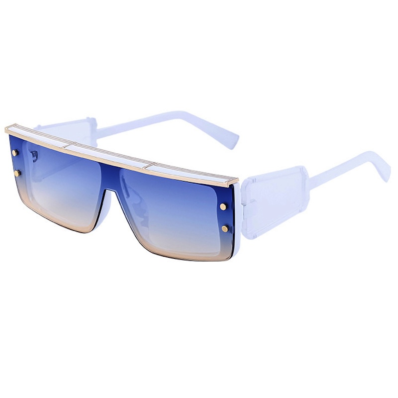 Steampunk Sunglasses Men Big Cool Oversized Thick Extra Large Sun Glasses Mens y2k Wrap Around Cyberpunk Futuristic Personalized Metal Punk Goggle S20