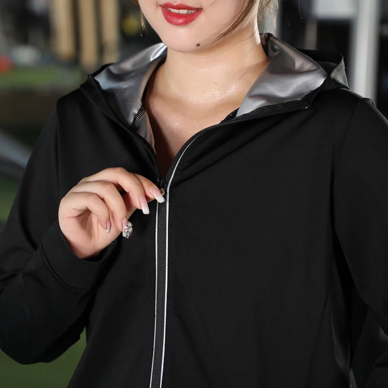 Sauna Suit Women Plus Size Gym Clothing Sets for Sweating Weight Loss Female Sports Active Wear Slimming Tracksuit 240401
