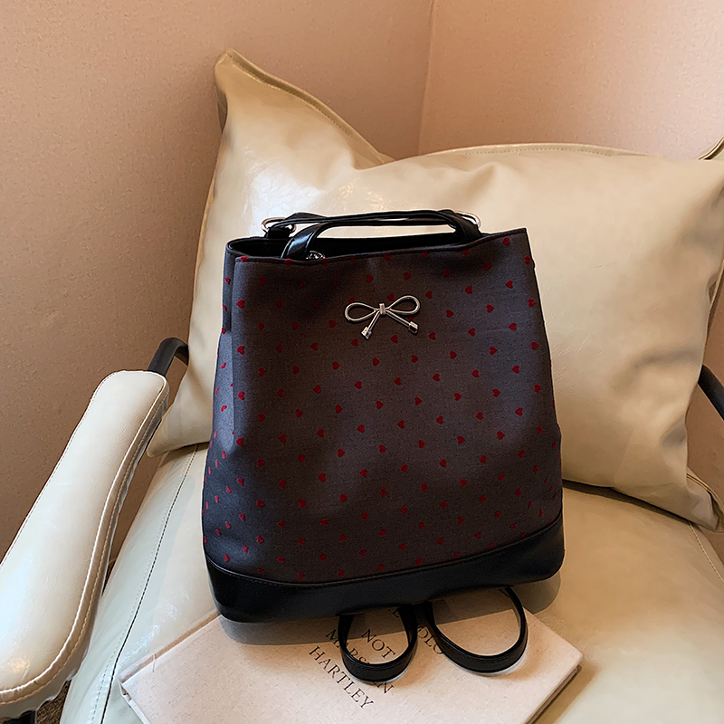 Women Casual Messenger Bag Multi-Functional Stylish Crossbody Bag Adjustable Strap Polka Dot Bucket Bag Outdoor Travel Bag