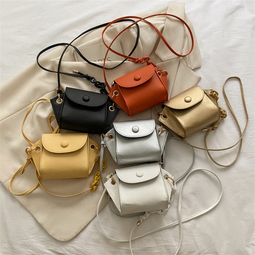 Portable Square Mini Handbag Solid Color Fashion Chain Crossbody Bag All-match Cute Crossbody Sling Bag Outdoor