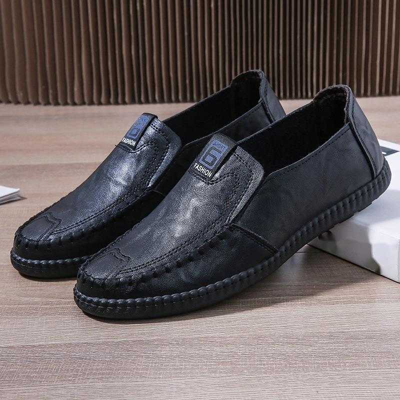 New Spring and Autumn Mens Shoes Fashion Casual Shoes Mens Leather Shoes Korean Trendy Bean Shoes Mens One Step Lazy Shoes