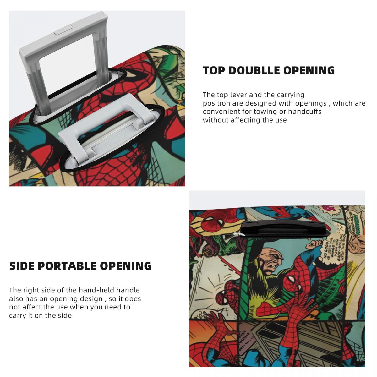 Spider Man Comic1 Suitcase Cover Holiday Cruise Trip Elastic Luggage Supplies Protector