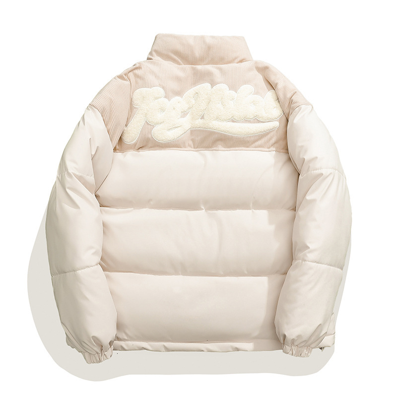 Solid color 2025 corduroy down winter new loose jacket, thick cotton jacket