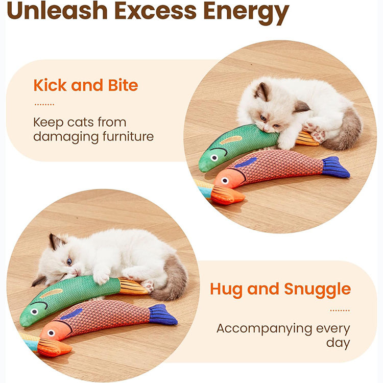 Popular Pet Toy Pet Supplies Accessories Cat Toys Saury Fish Plush Cat Toy For Chewing Playing