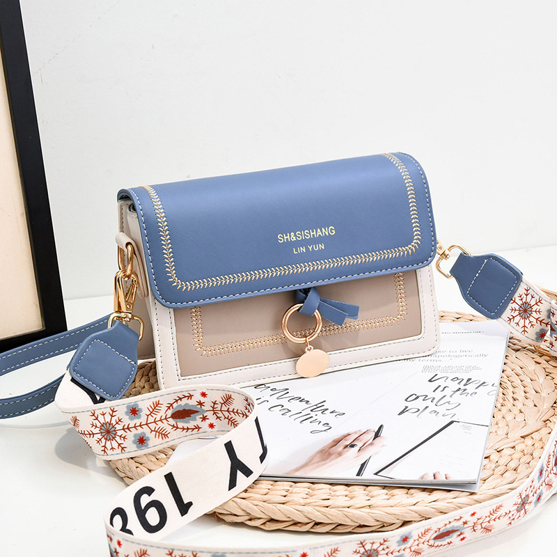 Contrast Color PU Crossbody Bags for Women Travel Handbag Fashion Simple Shoulder Messenger Bag Ladies Handbag