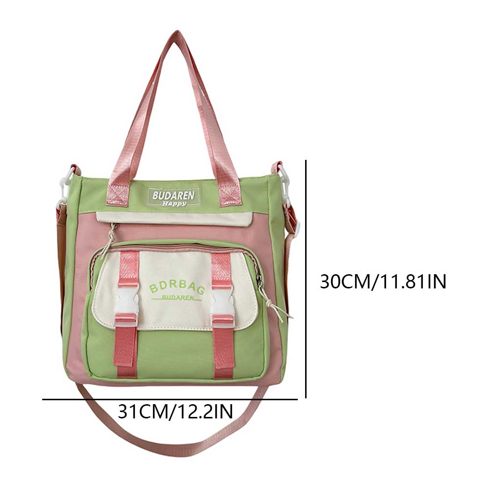 Cute Shoulder Bag Chic Nylon Hobo Bag Large Capacity Casual Messenger Bag Adjustable Strap Trendy Satchel Bag School Book Bag