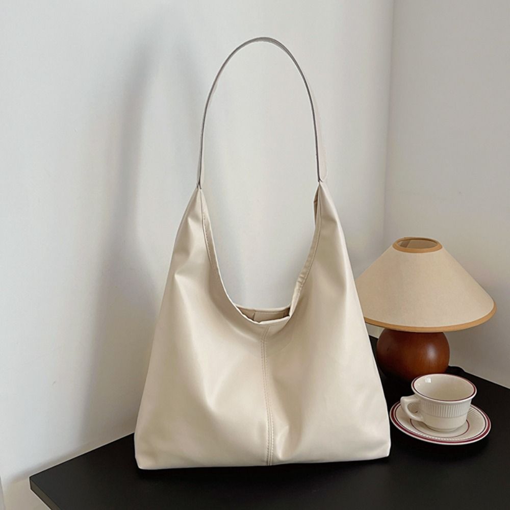 Casual Square PU Leather Tote Bag Purse Solid Color Shoulder Crossbody Bag Korean Style Large Capacity Women Handbag Streetwear