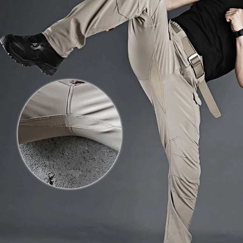 Elastic Tactical Pants Mens Cargo Trousers New Spring Autumn Waterproof Outdoor Hiking Multi-pocket Wear-resistant Cargo Pant LX241107