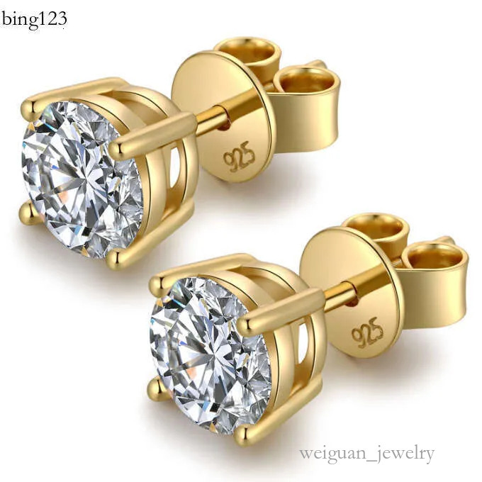 gold plated sterg sier women moissanite dia earrings