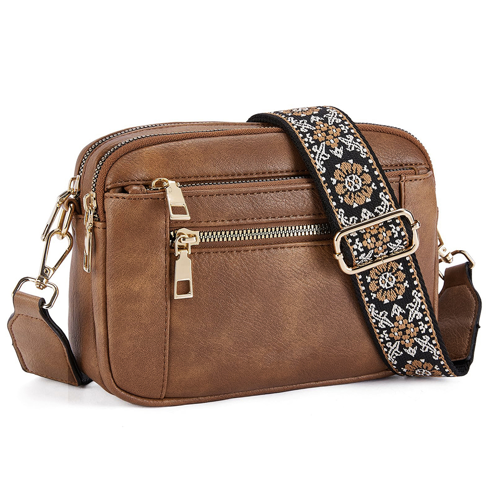 Women PU Shoulder Bag Stylish Commuting Bag Large Capacity Trendy Messenger Bag Adjustable Strap Multi-pockets Daily Sling Bag