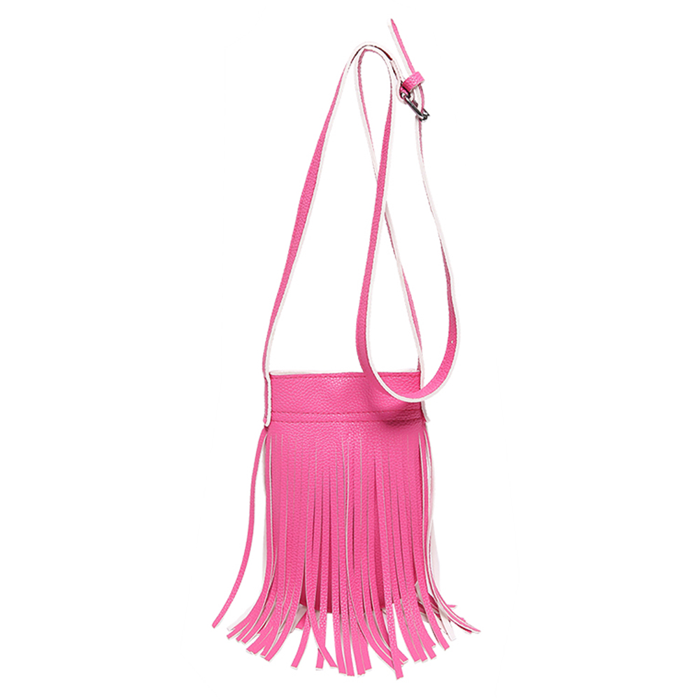 Fashion Fringe Purse PU Leather Tassel Shoulder Bag Solid Color Crossbody Purse Envelope Bag for Women