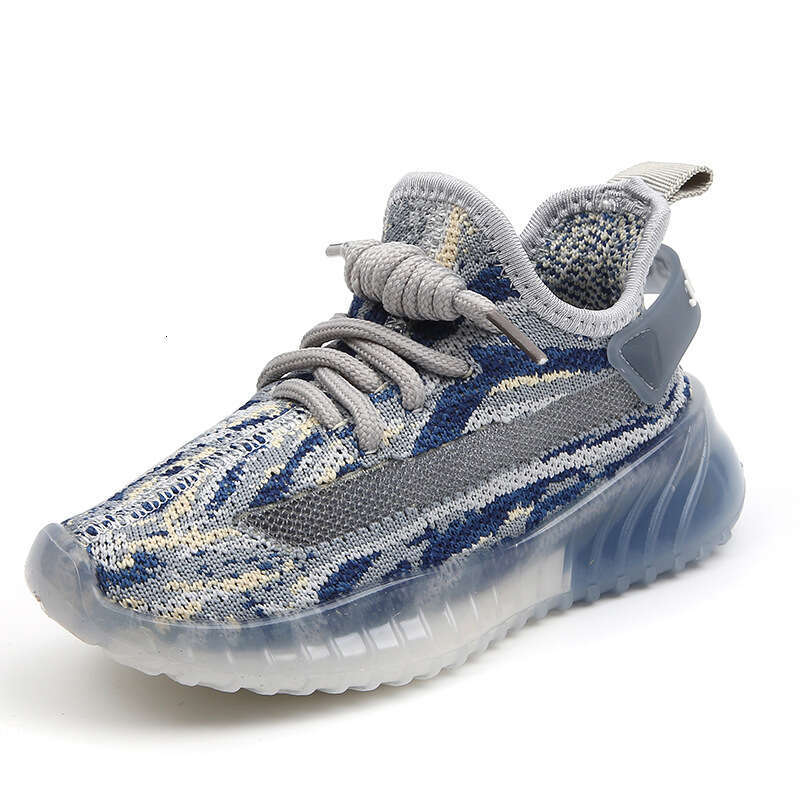 Children's Coconut 2024 Spring and Autumn Style Boys' Breathable Flyknit Mesh Women's Super Light Popcorn Sole Sports Shoes .