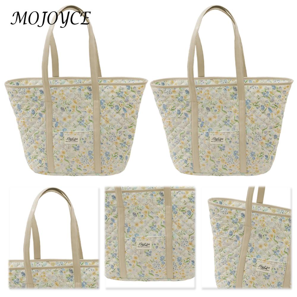 Satchel Purse for Women Quilted Top-Handle Purse Cotton Padded with Zipper with Inner Pockets Hobo Bag for Travel Work