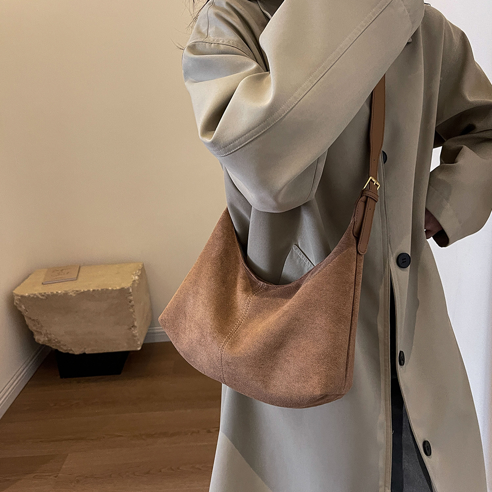 Velvet Handbag Purse for Women Suede Shoulder Bag Causal Crossbody Bags Female Luxury Designer Clutch Ladies Crescent Hobo Bag