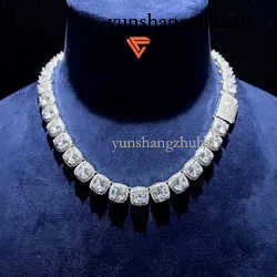Lifeng Eent Cut Necklace Hand-set Craftsmanship10mm Rock Candy Tennis Men and women Chain d Vvs Moissanite Dia Chian