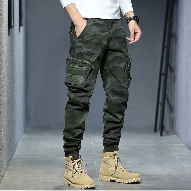 CAAYU Joggers Cargo Pants Men Casual Hiphop MultiPocket Male Trousers Sweatpants Streetwear Tactical Track KhakiCamouflage Pants LX241107