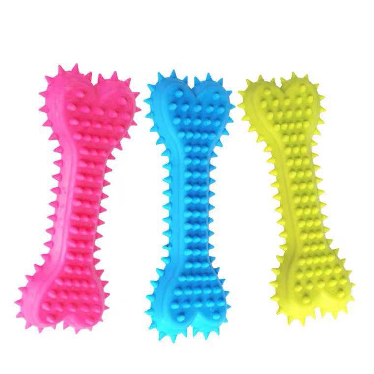 Wholesale New Design TPR Rubber Bone Solid Toys Heart-Shaped Cusp Teeth Cleaning Creative Toys