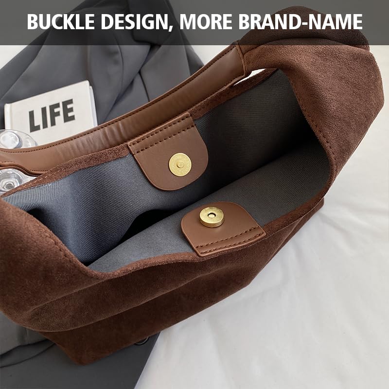 Brown Suede Bags for Women New Brown Suede Tote Bag for Women Suede Hobo Bag Brown Suede Purse Bag Handbag