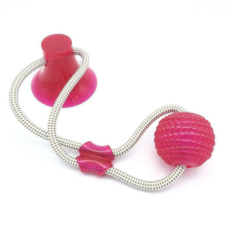 FREE SAMPLE Hot Sale Multifunction Molar Bite Dog Toys Rubber Chew Ball Cleaning Teeth Safe Elasticity Suction Cup Dog Chew Toy