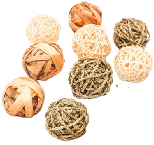 Parrot chew toy rattan ball Rattan ball straw ball rabbit rabbit foot toys 9 sets