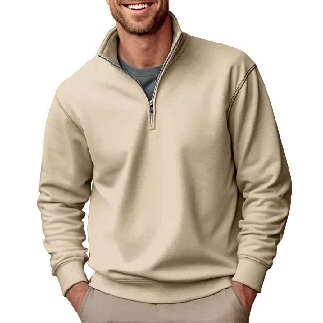 Quarter Zip Pullover Tops Mens Turtleneck Fce Sweatshirt Casual Warm Sweatshirt W241108