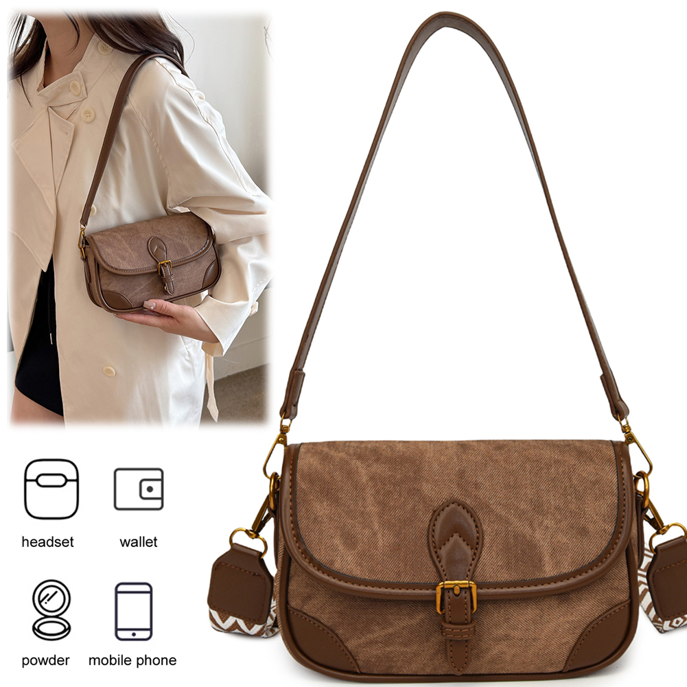 Women PU Shoulder Bag Casual Satchel Bag Large Capacity Stylish Commuting Bag Adjustable Strap Chic Hobo Bag Small Square Bag