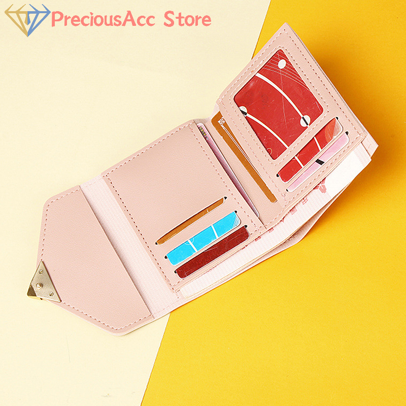 New Wallets Fashion PU Leather Embroidered Small Wallet Cute Card Holder Multi-card Slot Minimalist Mini Coin Purses For Women