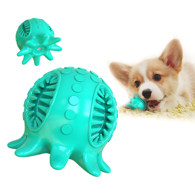 Interactive Octopus Pet Dental Care Toy Dog Chewing Toy Eco-friendly Squeaky Pet Toothbrush Dog Chew Toys